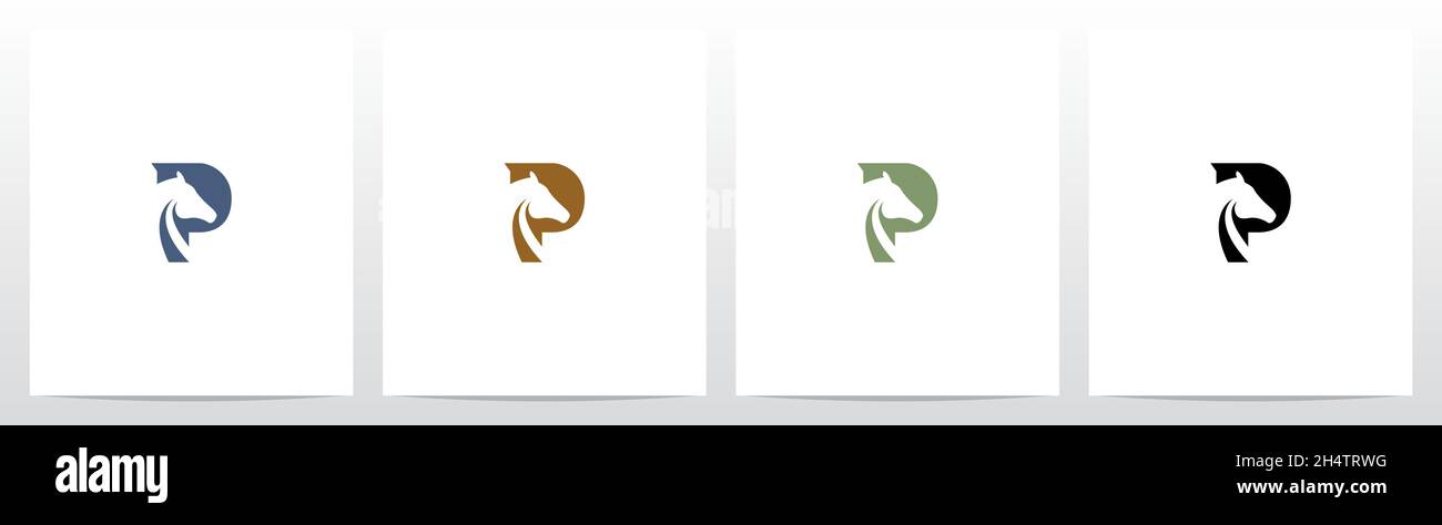 Logo « Horse on Letter » P Illustration de Vecteur