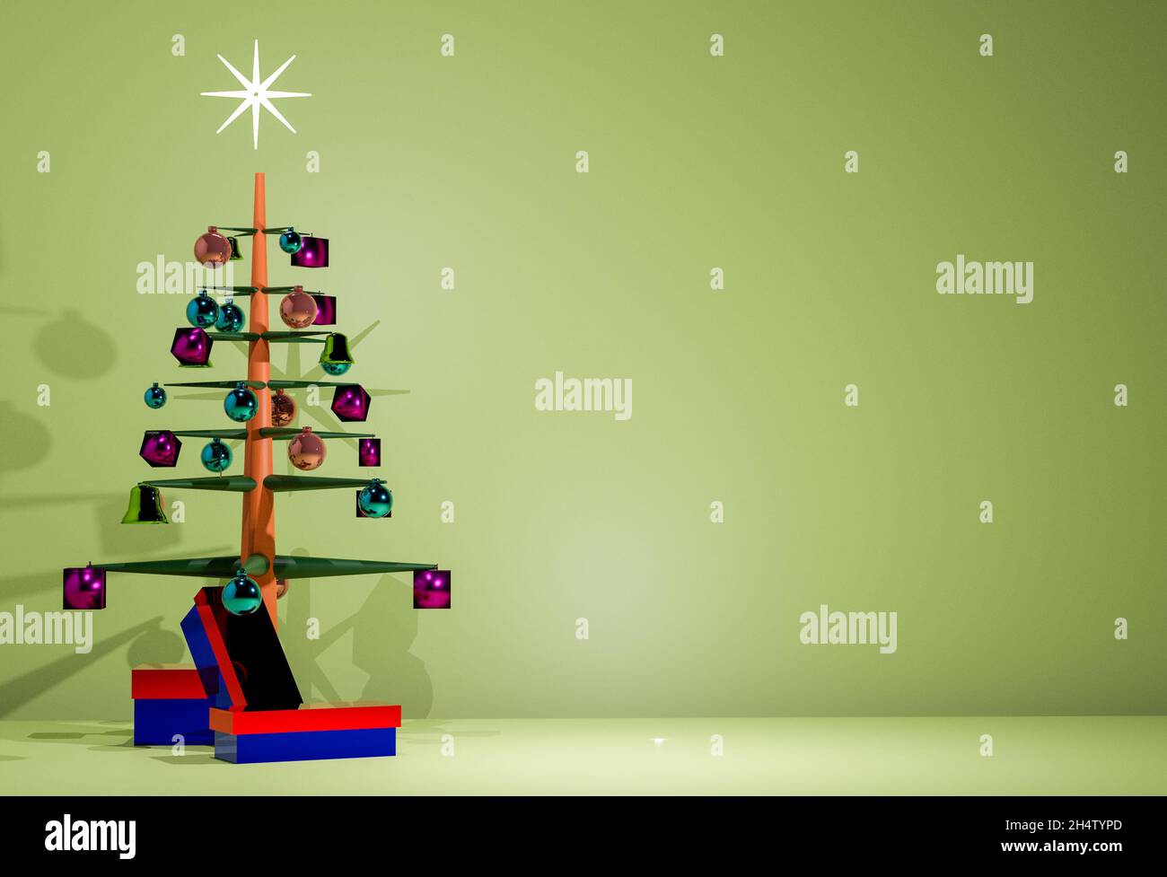 Rendu 3D représentant une scène de Noël Banque D'Images