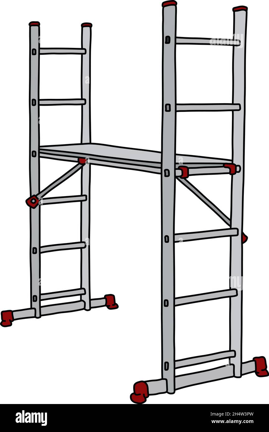 Le dessin à la main vectorisé d'un petit échafaudage en acier Illustration de Vecteur