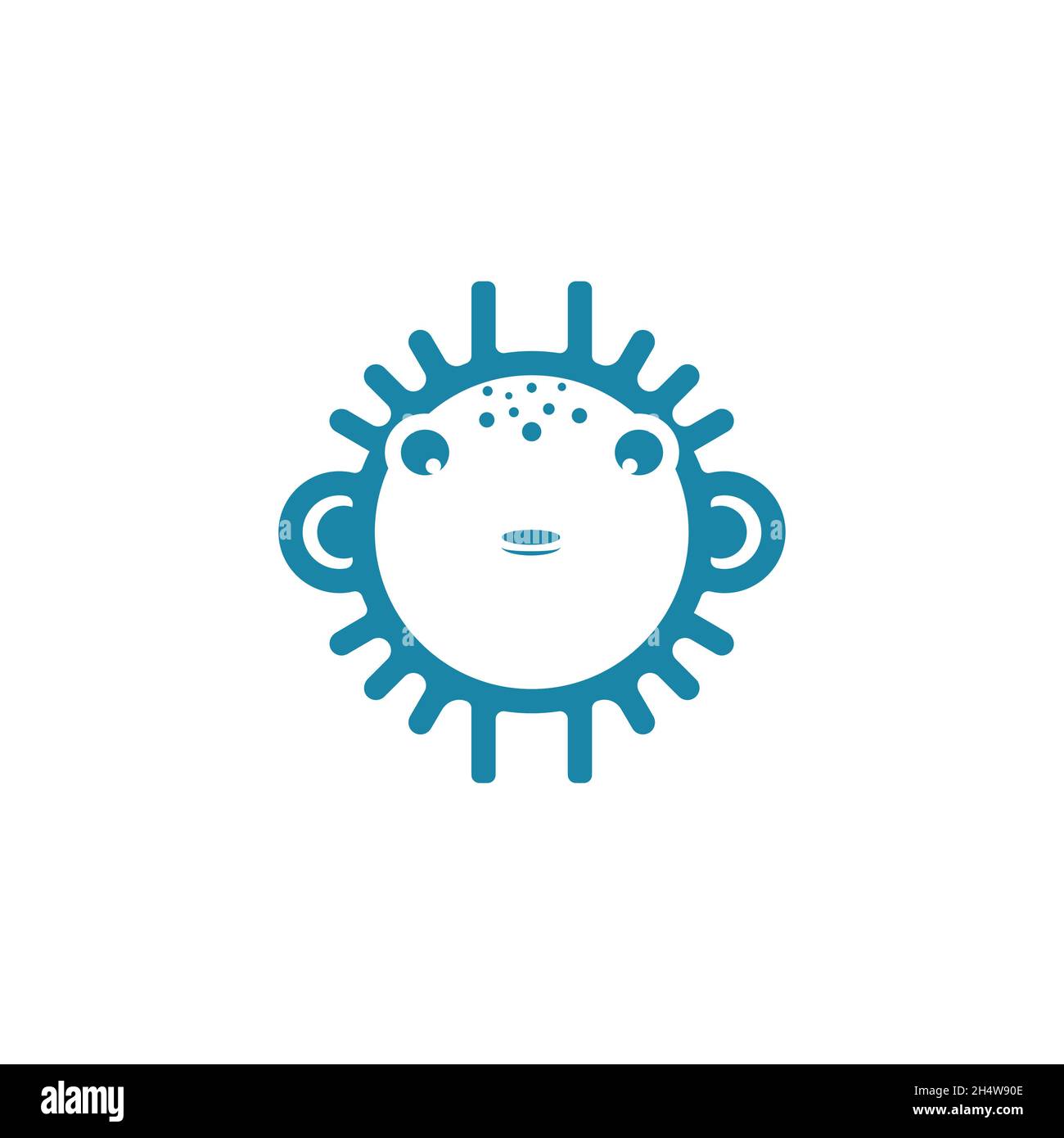 Motif vectoriel. Forme du logo un simple logo Puffer Fish. Illustration de Vecteur