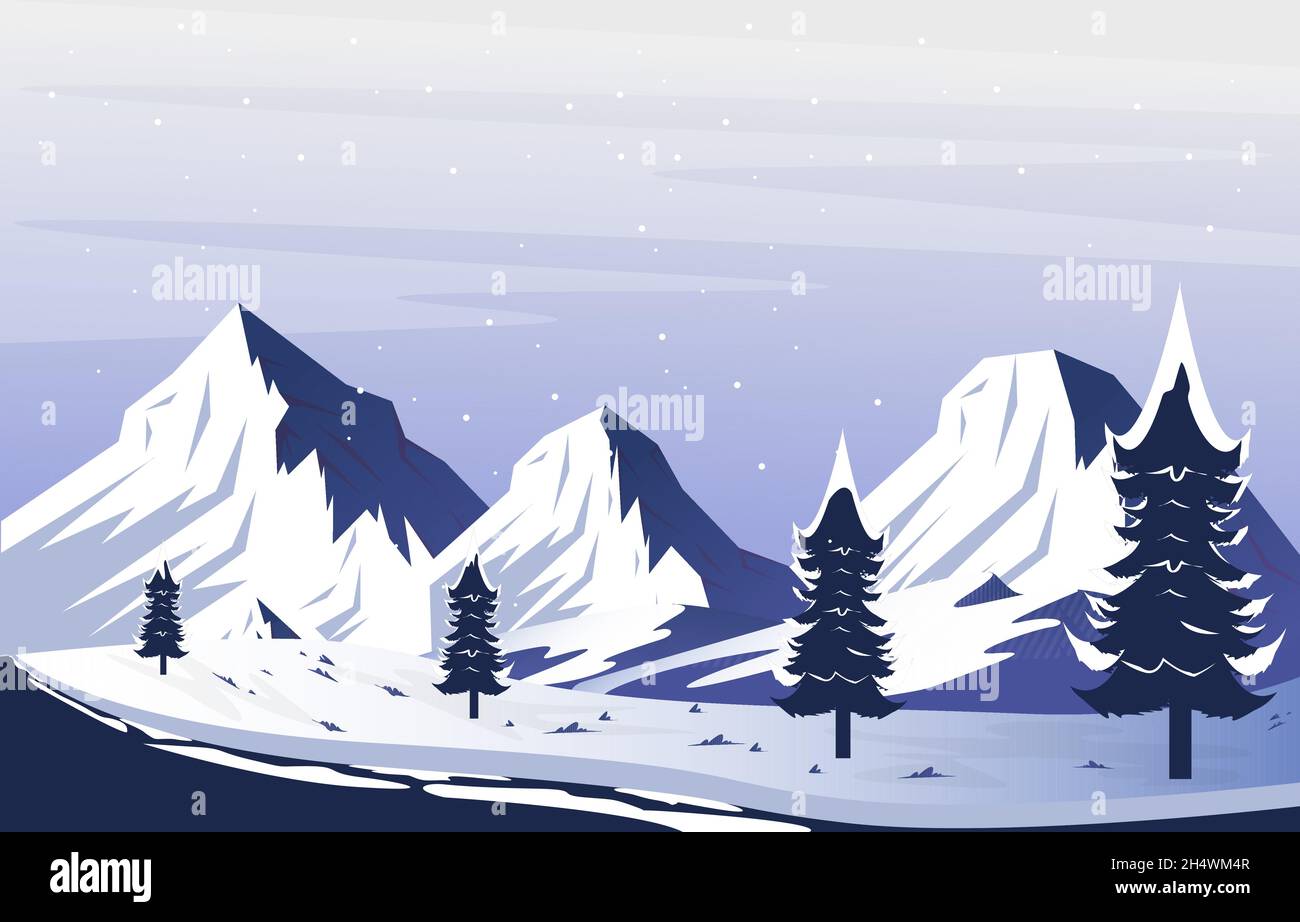 Route Snow Mountain Ice nature nature nature nature aventure Illustration Illustration de Vecteur