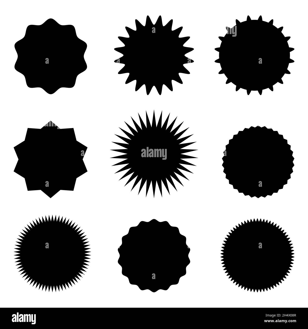 Ensemble d'autocollants avec une image de formation d'étoiles ou de rayons du soleil.Étiquettes et autocollants vintage.Éléments de conception.Illustration vectorielle. Illustration de Vecteur