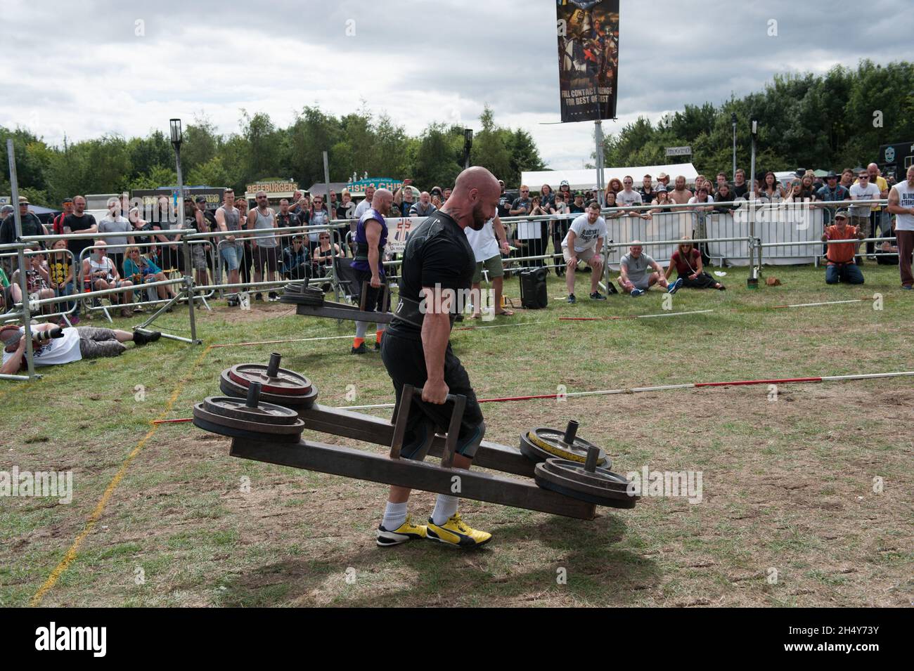 Concours de l'homme fort au festival Bloodstock le 13 2016 août à Catton Hall, Royaume-Uni. Banque D'Images