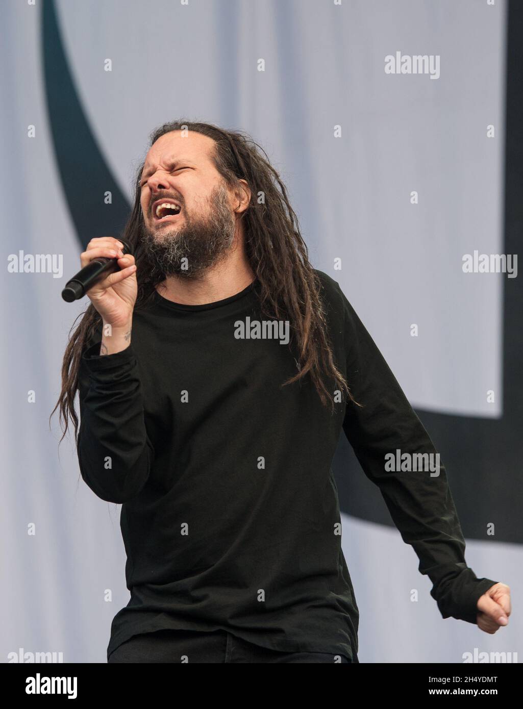 Jonathan Davies se produit sur scène le premier jour du Download Festival à Donington Park le 08 juin 2018 à Castle Donington, en Angleterre.Date de la photo: Vendredi 08 juin 2018.Crédit photo : Katja Ogrin/ EMPICS Entertainment. Banque D'Images