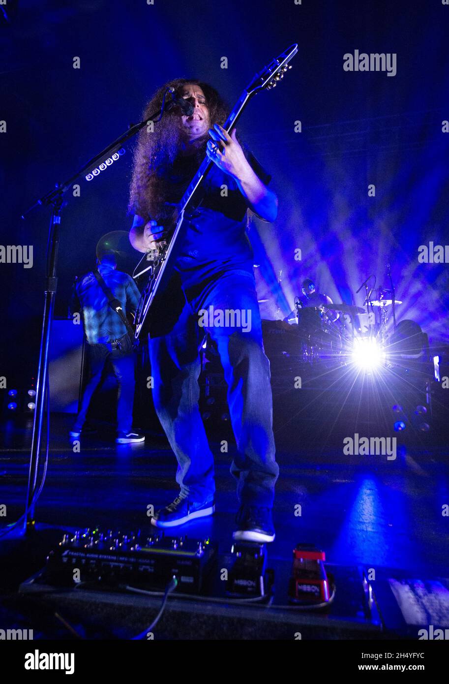 Claudio Sanchez de Coheed et Cambria se produit en direct sur scène le 14 octobre 2018 à l'O2 Academy de Birmingham, en Angleterre.Date de la photo: Dimanche 14 octobre 2018.Crédit photo : Katja Ogrin/ EMPICS Entertainment. Banque D'Images