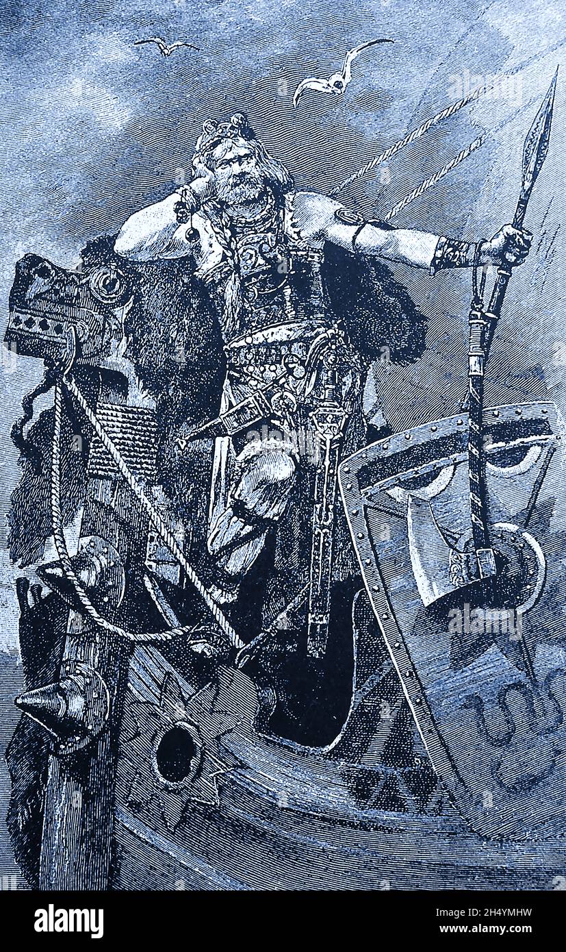 Impression d'un Norseman viking en 1908 Banque D'Images