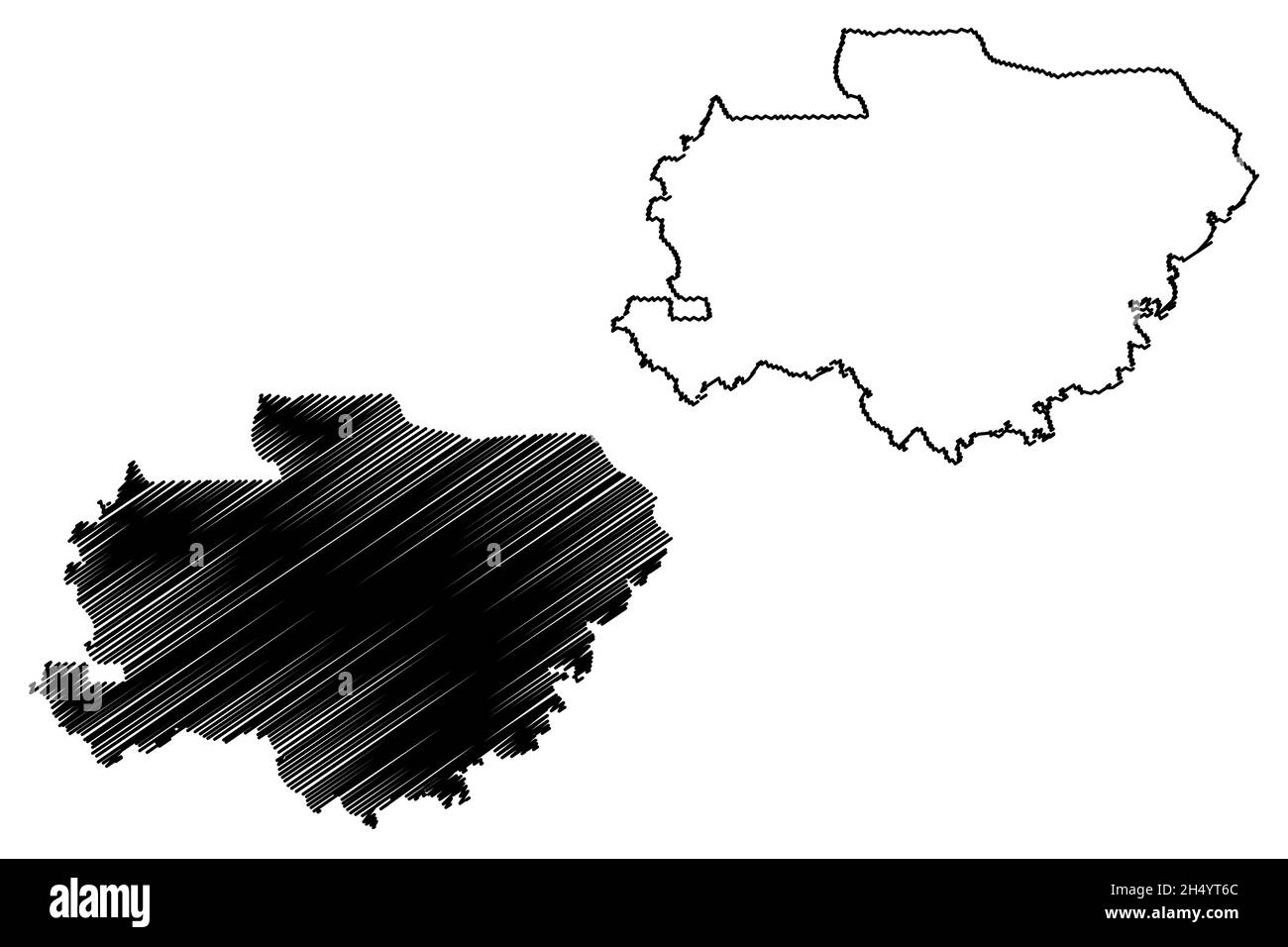 Illustration du vecteur de la carte du district de Siddharthnagar (État de l'Uttar Pradesh, République de l'Inde), schéma de gribouillage carte de Siddharthnagar Illustration de Vecteur