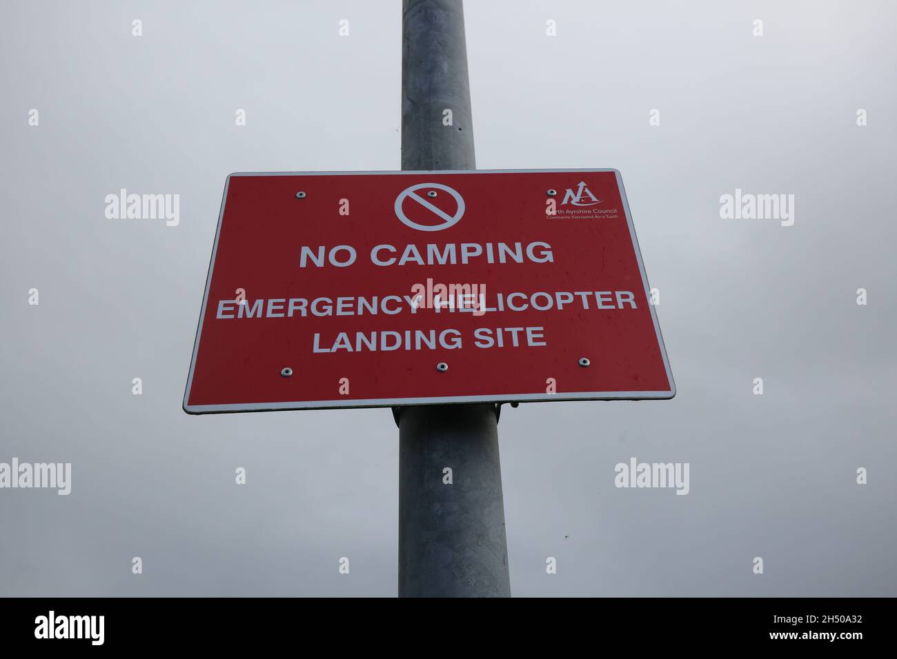 Millport, île de Cumbrae, Ayrshire, Écosse, Royaume-Uni.L'hélipad, Un site d'atterrissage en hélicoptère situé sur la rive Banque D'Images