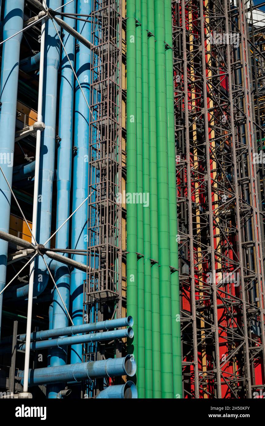Centre Georges Pompidou, Beauborg, 4ème arrondissement, Paris, France Banque D'Images