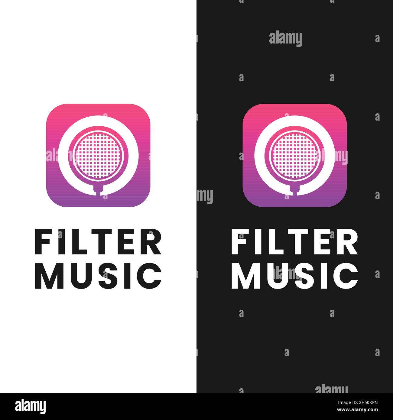 Filtre pop microphone pour Music Audio Studio entreprise marque Business et Mobile App logo Design. Illustration de Vecteur
