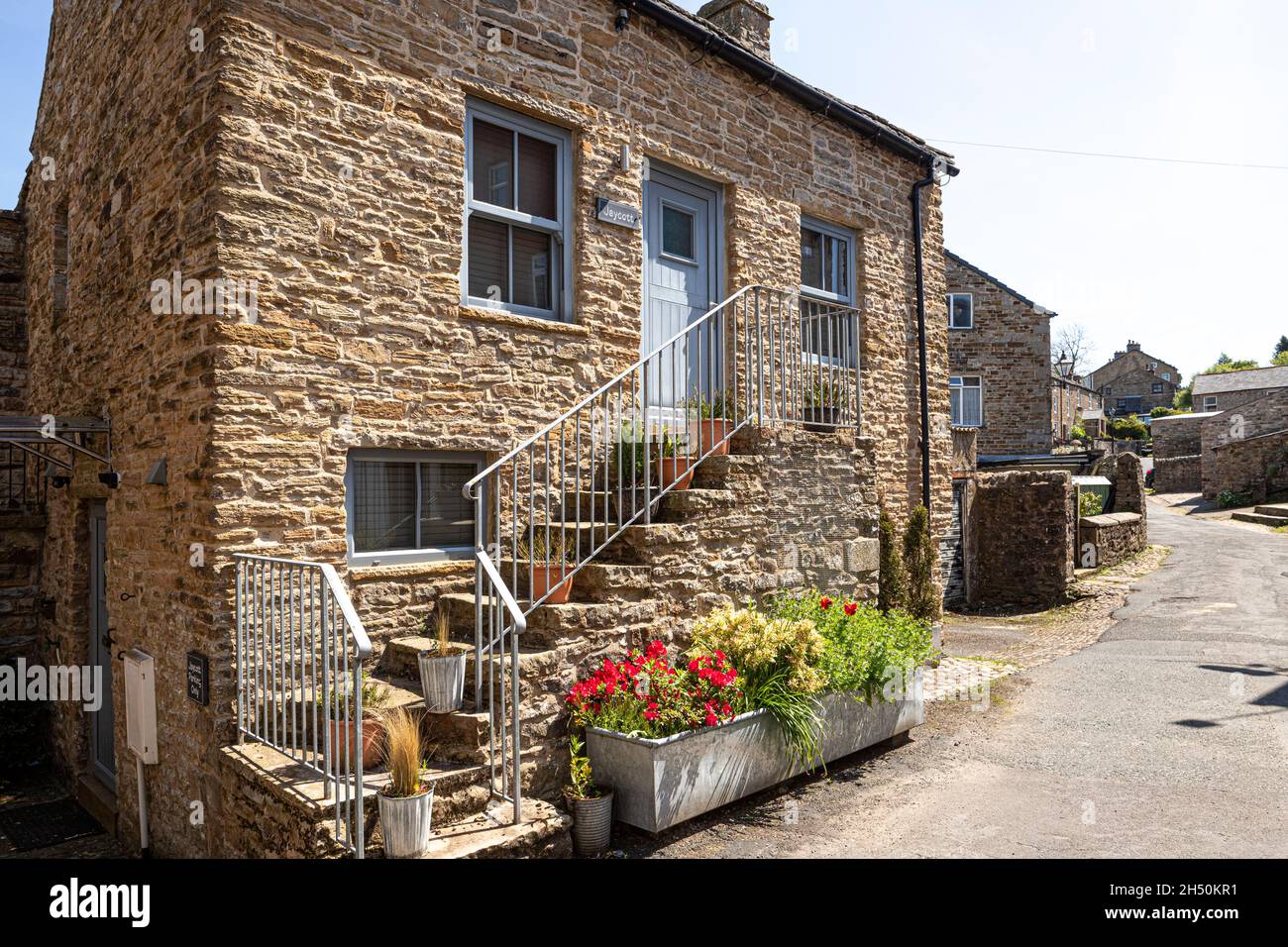 Une grange en pierre dans la ville de Pennines, située à Alston, Cumbria, au Royaume-Uni Banque D'Images