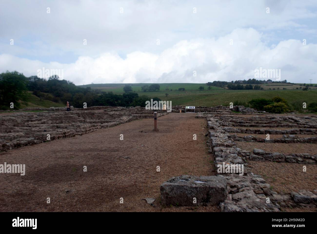 Fouilles de ruines romaines au fort de Vindolanda et au musée, Bardon Mill, Hexham, Northumberland, Angleterre,ROYAUME-UNI Banque D'Images