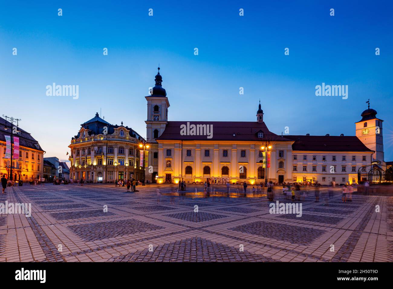 La ville de Sibiu en Roumanie Banque D'Images
