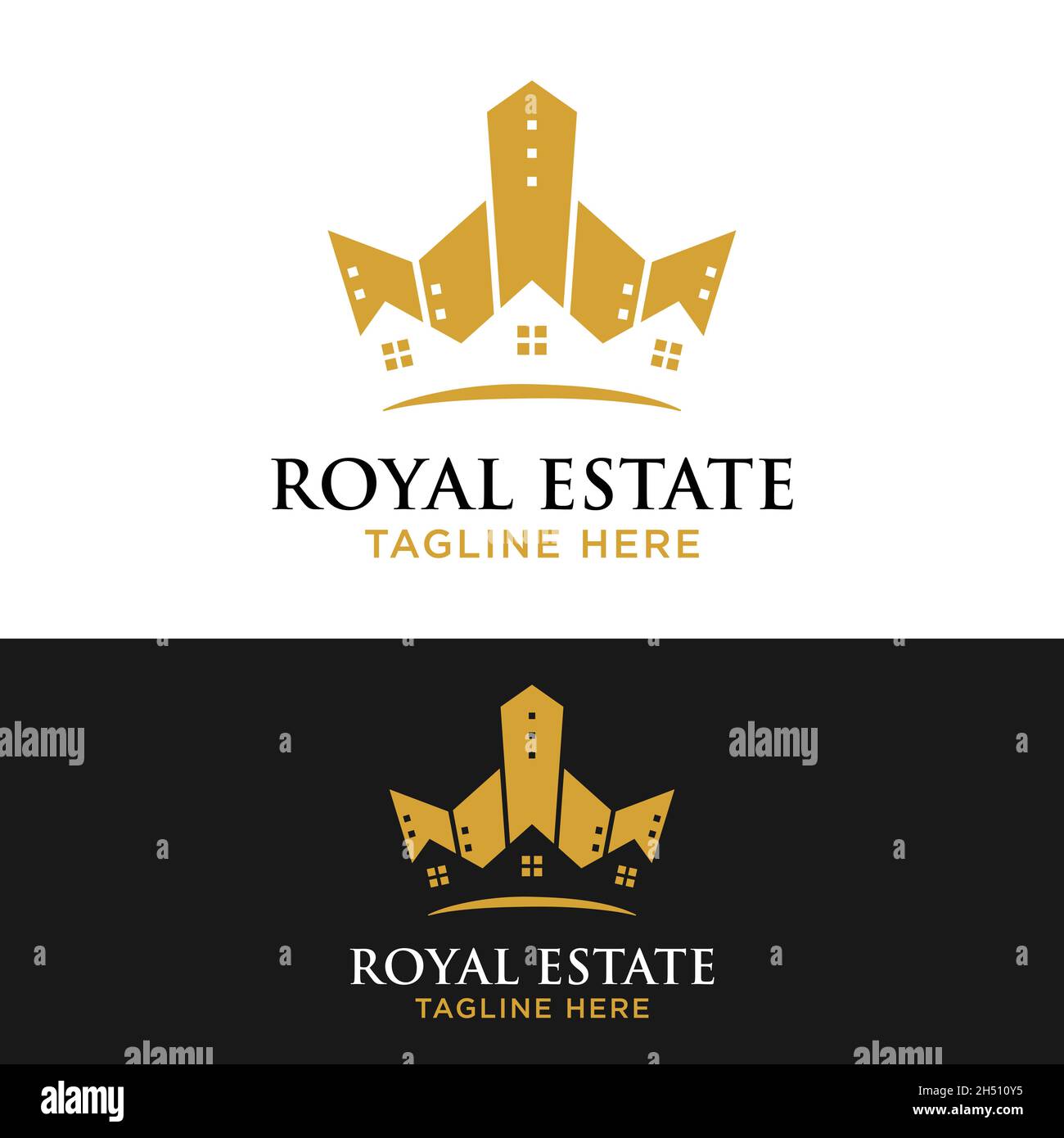 Modèle de conception du logo Crown Building for Royal Estate.Convient pour immobilier immobilier immobilier immobilier immobilier immobilier immobilier immobilier immobilier immobilier immobilier immobilier construction, etc. Illustration de Vecteur