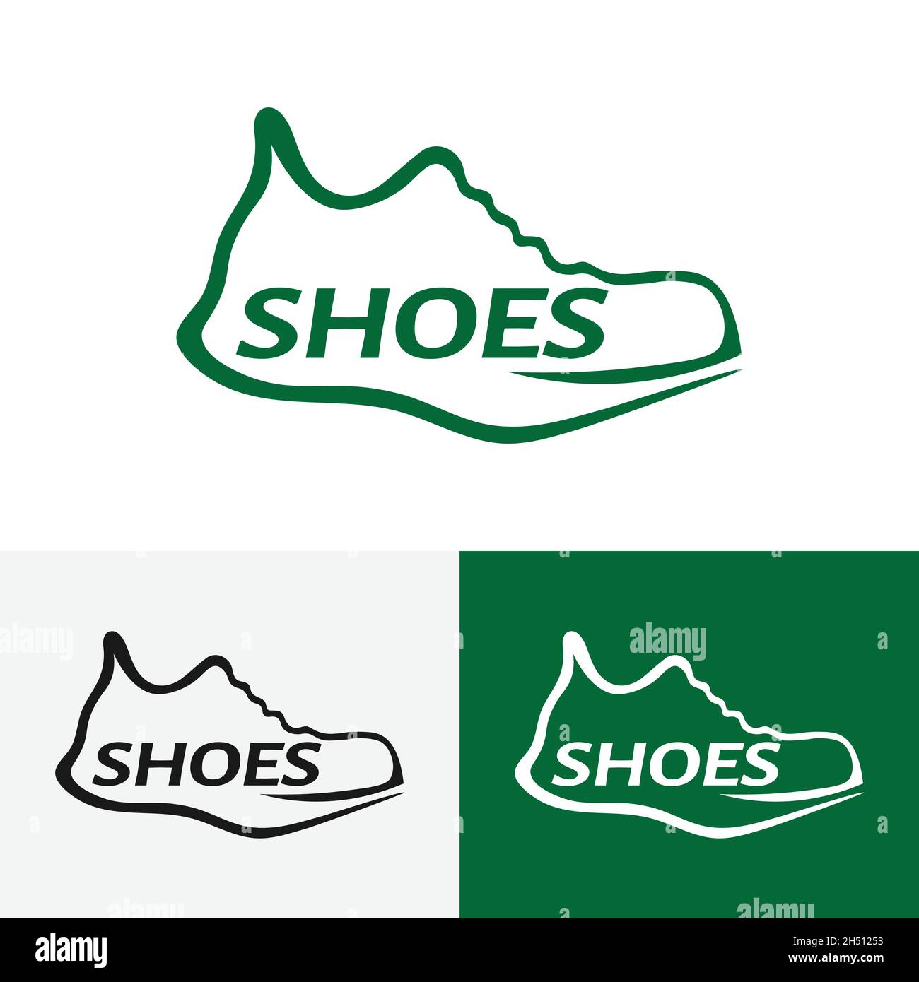 Modèle de logo style ligne pour chaussures de basket.Convient aux marques  de chaussures de sport, aux magasins de chaussures et aux magasins de sport  Image Vectorielle Stock - Alamy