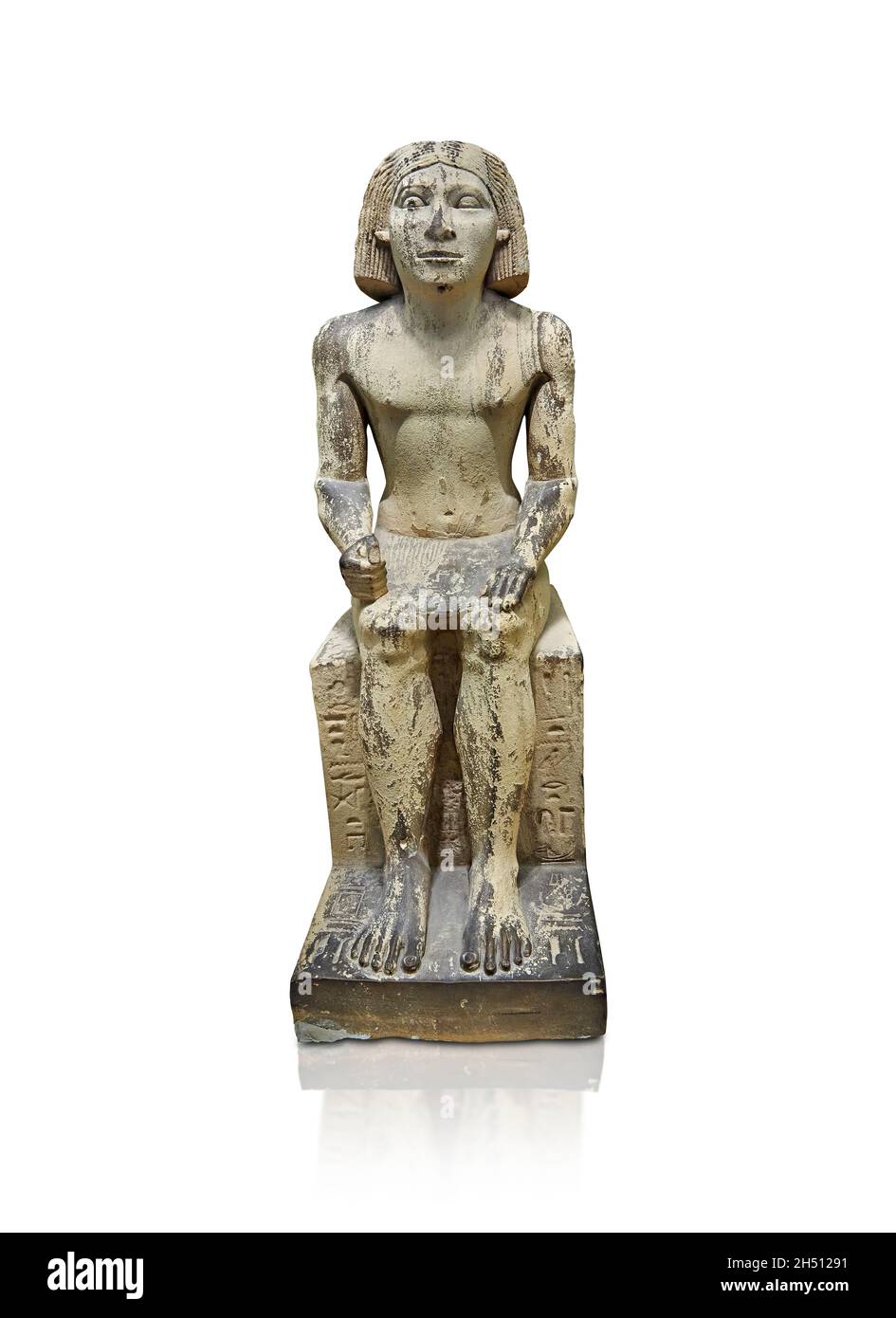 Statue égyptienne de l'amiral Tchenti, 2620-2500 av. J.-C., 4thy dynastie, limestine, Saqqara.Musée du Louvre E10776.La statue représente un homme Banque D'Images