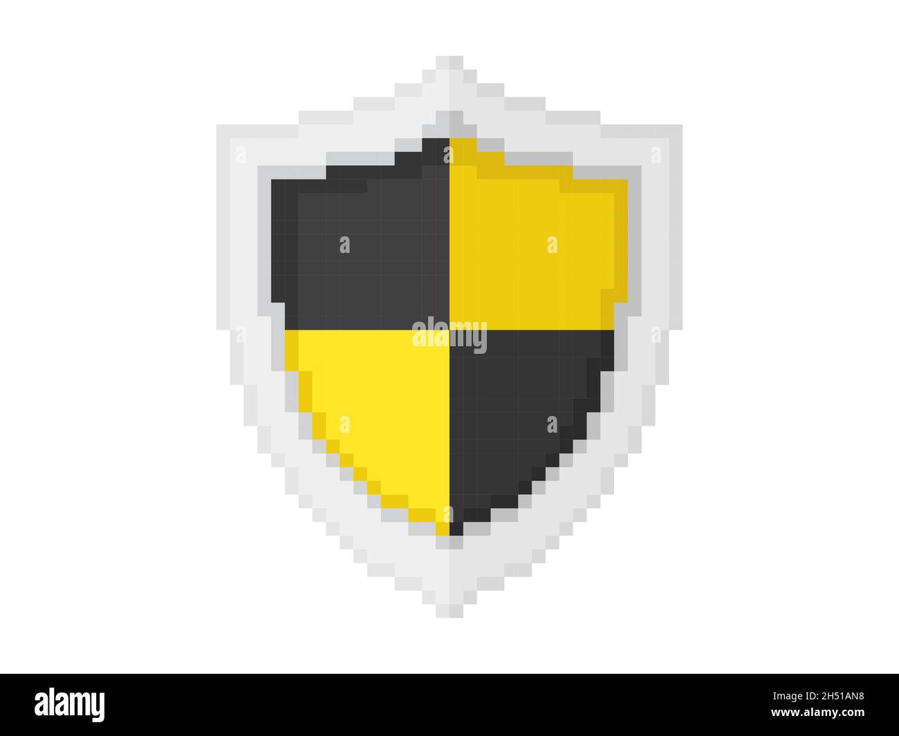 Illustration vectorielle pixel art de l'icône de bouclier numérique.Protection contre le spam, le phishing et la sécurité Internet. Illustration de Vecteur