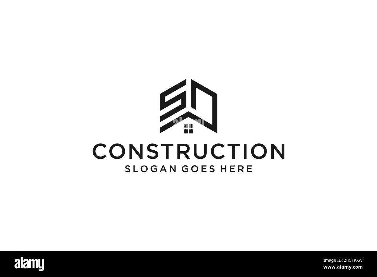 Lettre S pour le logo immobilier.Architecture de construction modèle de conception de logo de bâtiment. Illustration de Vecteur