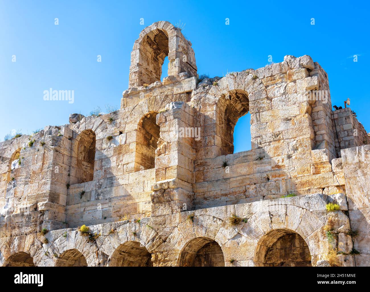 Odéon de Herodes Atticus à l'Acropole d'Athènes, Grèce, Europe.C'est l'attraction touristique d'Athènes.Monument grec ancien, ruines de théâtre à Athènes c Banque D'Images