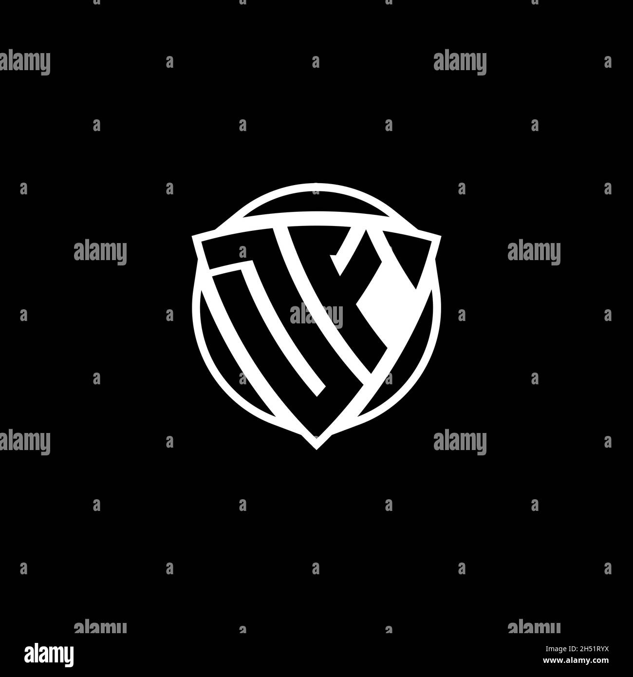 DF Monogram logo lettre avec triangle bouclier style conception isolée sur fond blanc.Logo radioactif, triangle radioactif et forme de bouclier Illustration de Vecteur