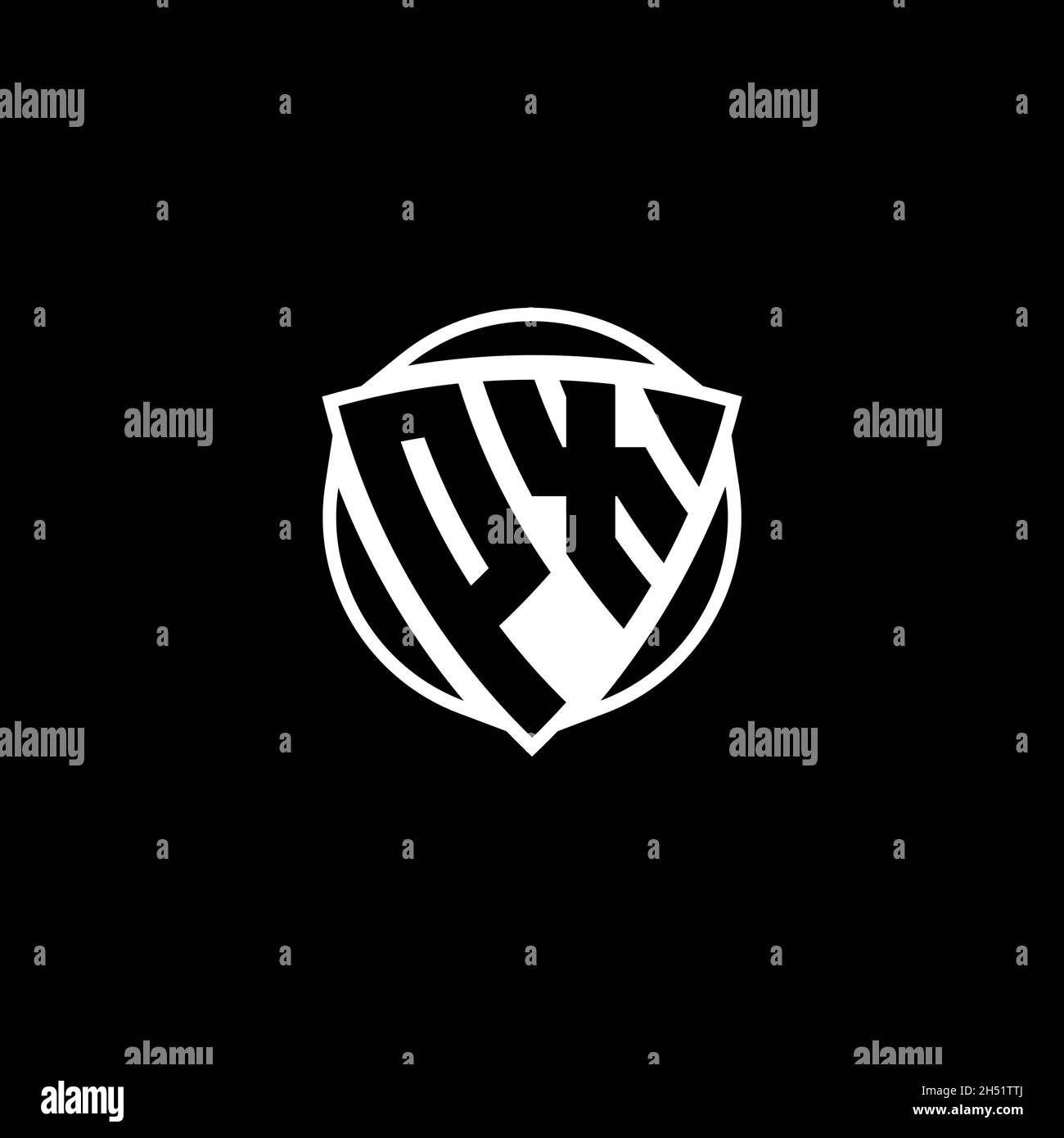 PX Monogram logo lettre avec triangle Shield style design isolé sur fond blanc.Logo radioactif, triangle radioactif et forme de bouclier Illustration de Vecteur