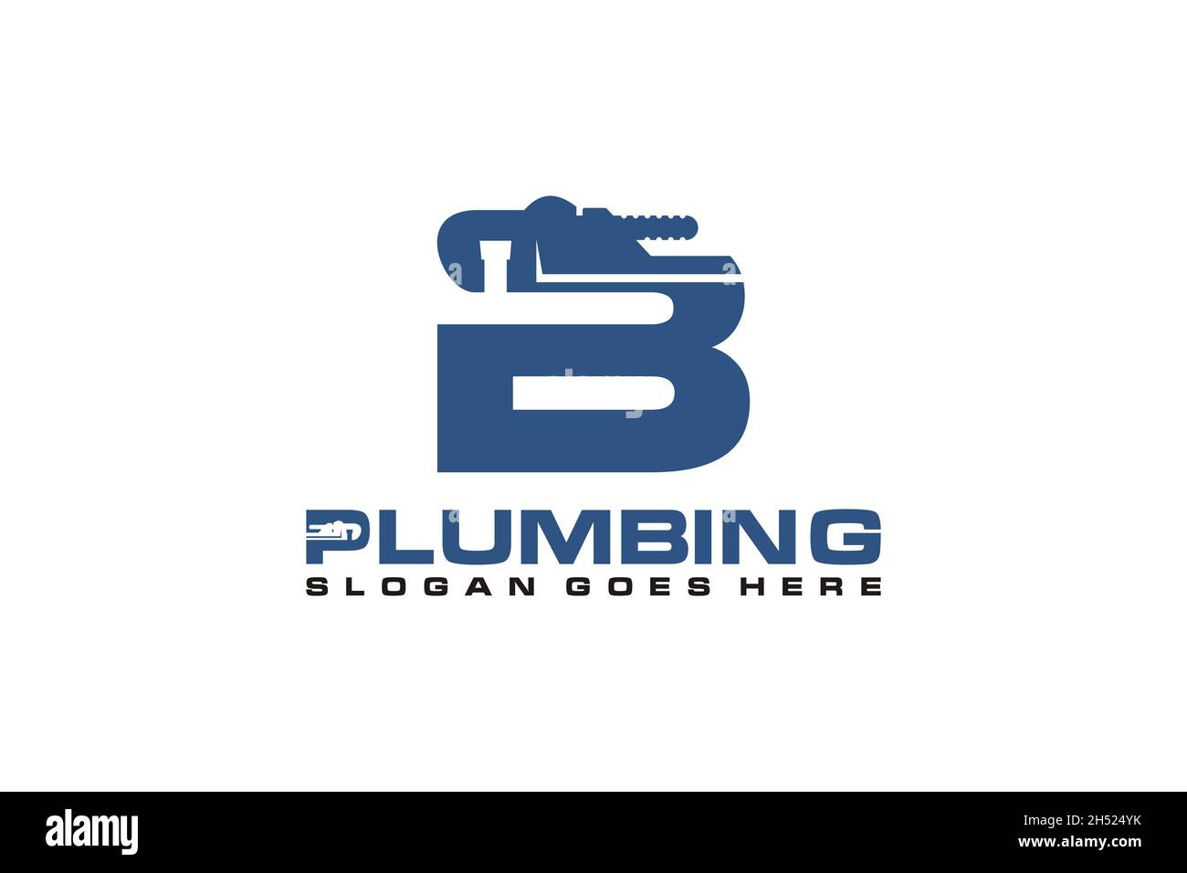 B modèle de logo initial pour le service de plomberie, icône de logo du service d'eau. Illustration de Vecteur