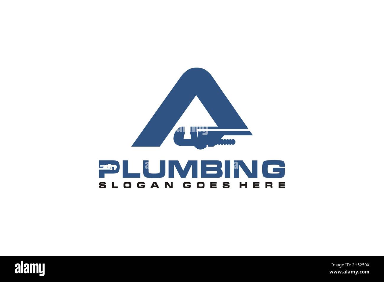 Modèle de logo initial pour plomberie, icône de logo de service d'eau. Illustration de Vecteur