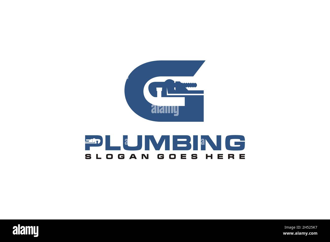G modèle de logo initial pour le service de plomberie, icône de logo du service d'eau. Illustration de Vecteur