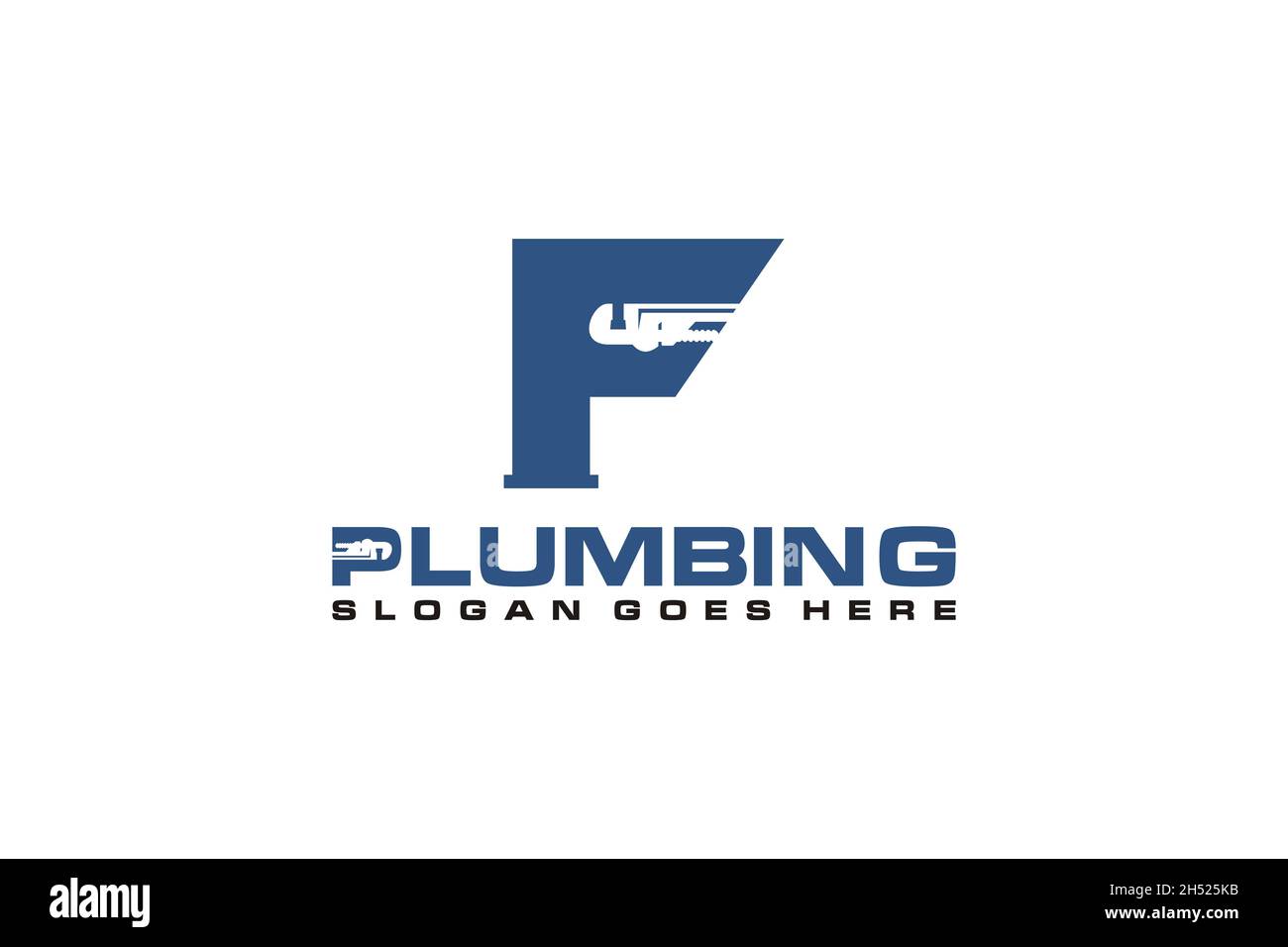 F modèle de logo initial pour le service de plomberie, icône de logo du service d'eau. Illustration de Vecteur