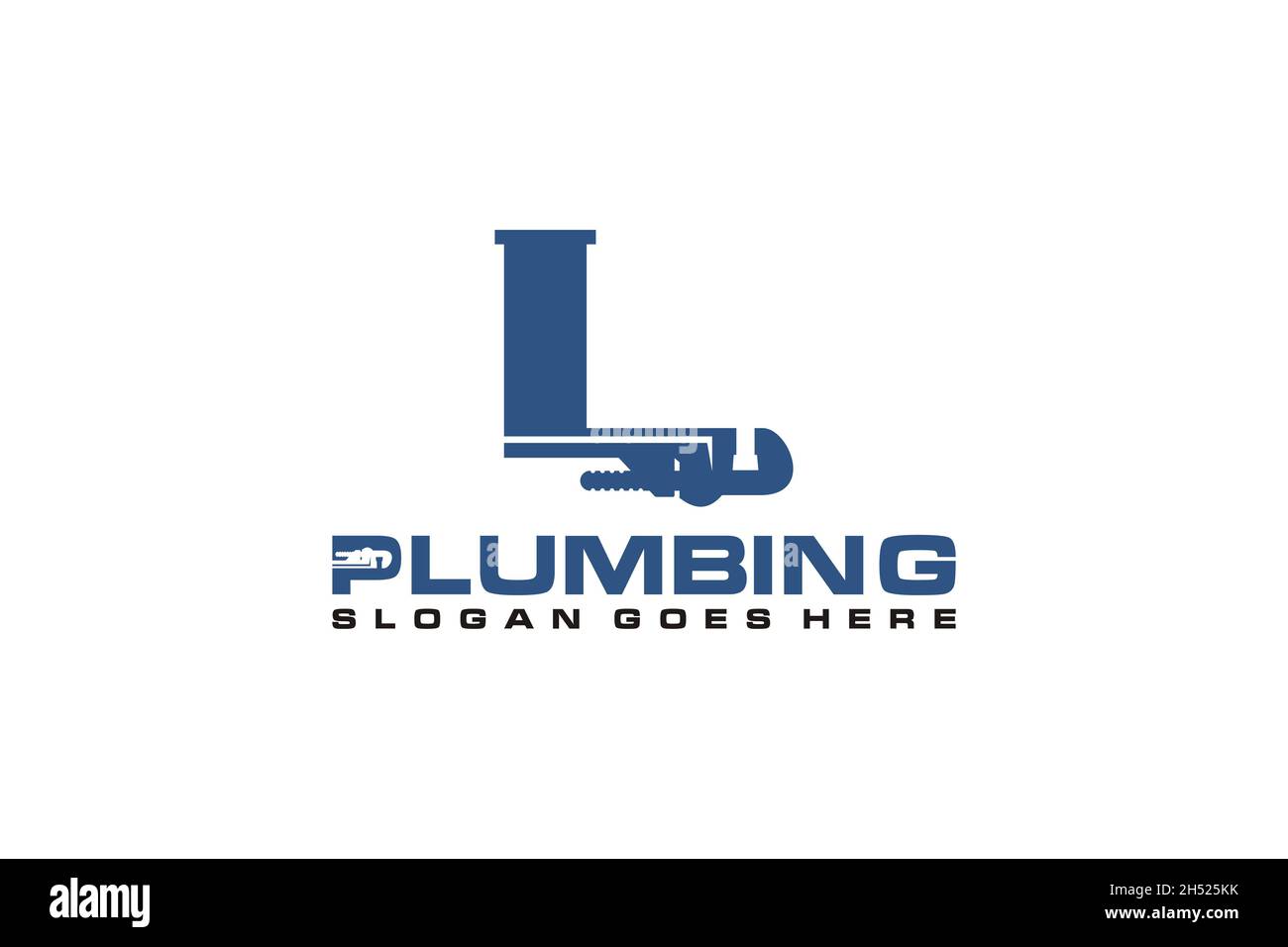 L initiale du modèle de logo de plomberie, icône de logo de service d'eau. Illustration de Vecteur