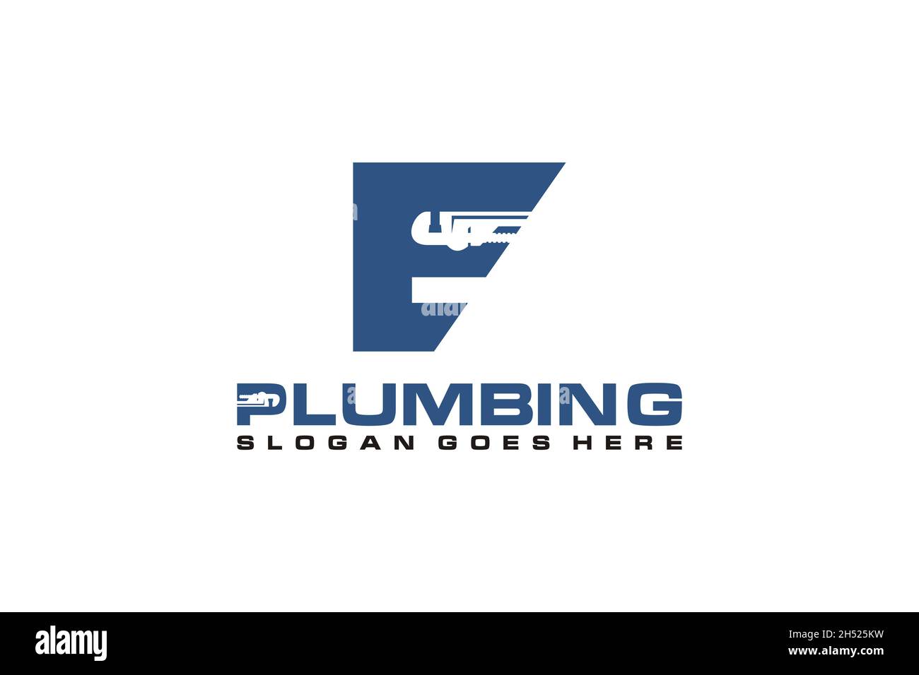 E initiale du modèle de logo de plomberie, icône de logo de service d'eau. Illustration de Vecteur