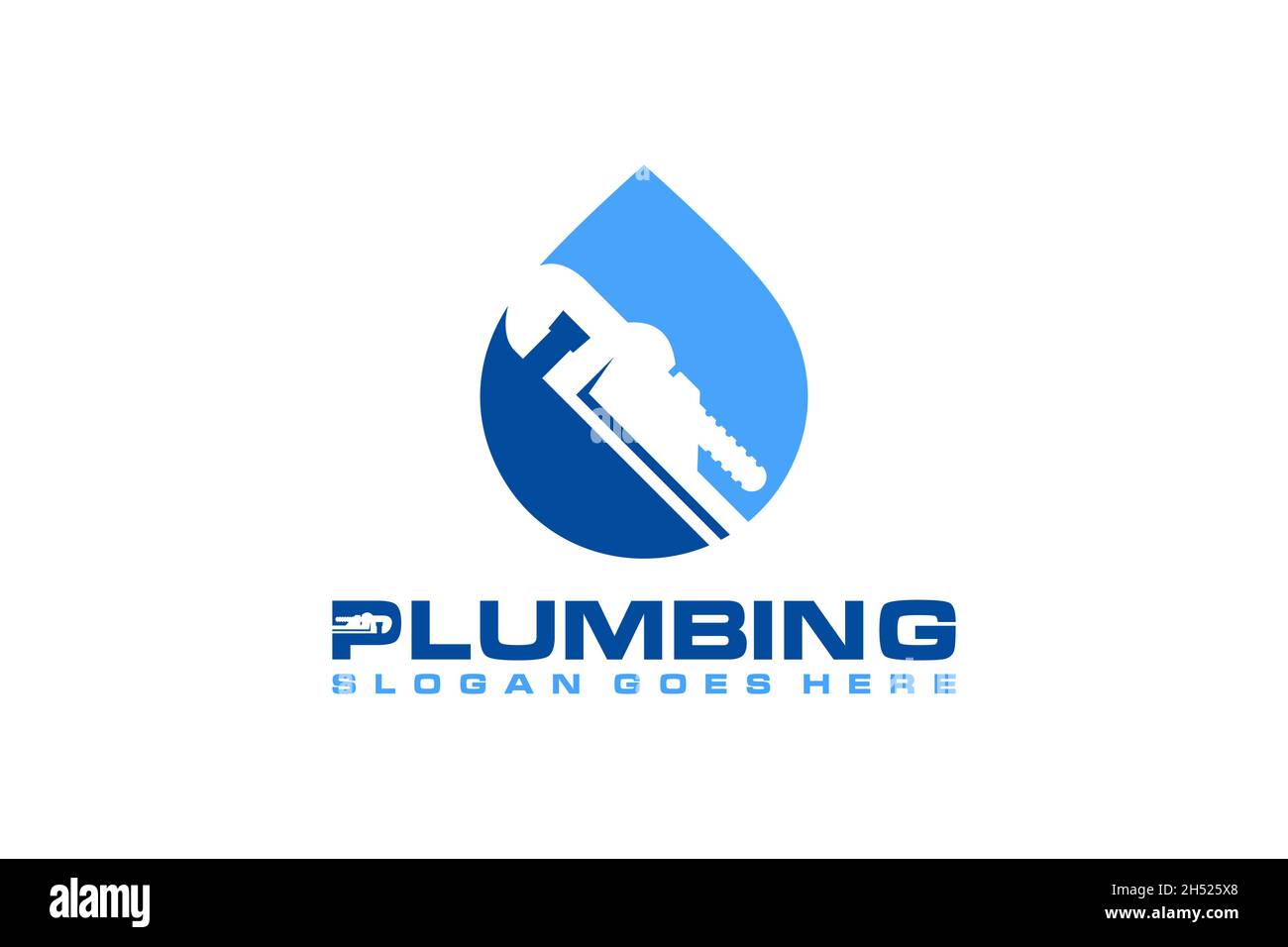 Modèle de logo du service de plomberie, Service de l'eau. Illustration de Vecteur