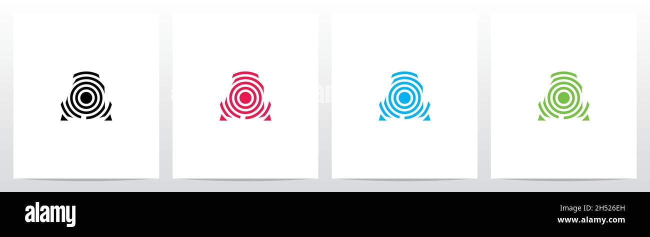 Lignes circulaires sur la lettre logo Design A Illustration de Vecteur