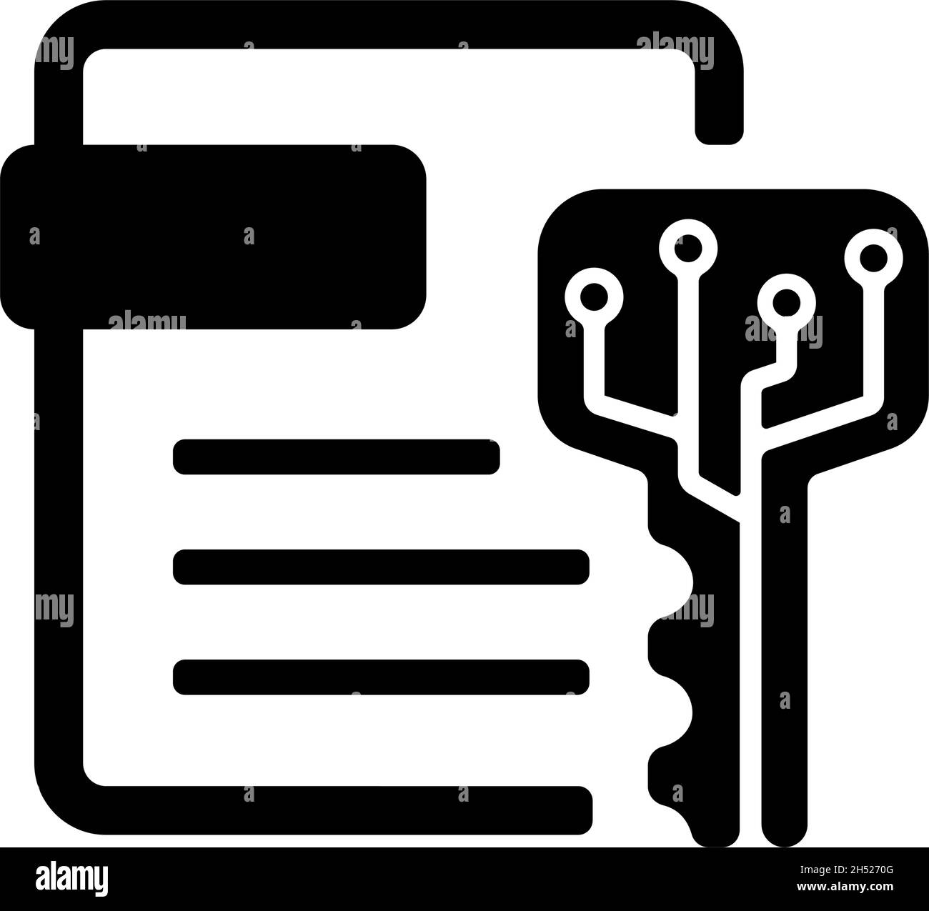 Illustration de l'icône de vecteur de certificat numérique Illustration de Vecteur