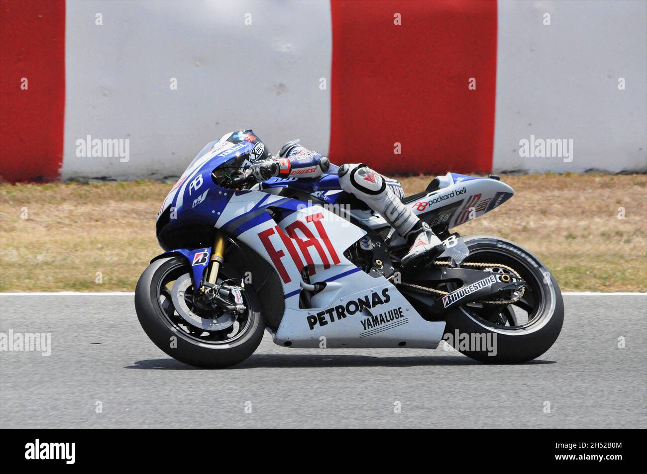 Jorge Lorenzo, Yamaha moto GP 2010 sur le circuit Barcelone Catalunya, Montmeló, Espagne Banque D'Images