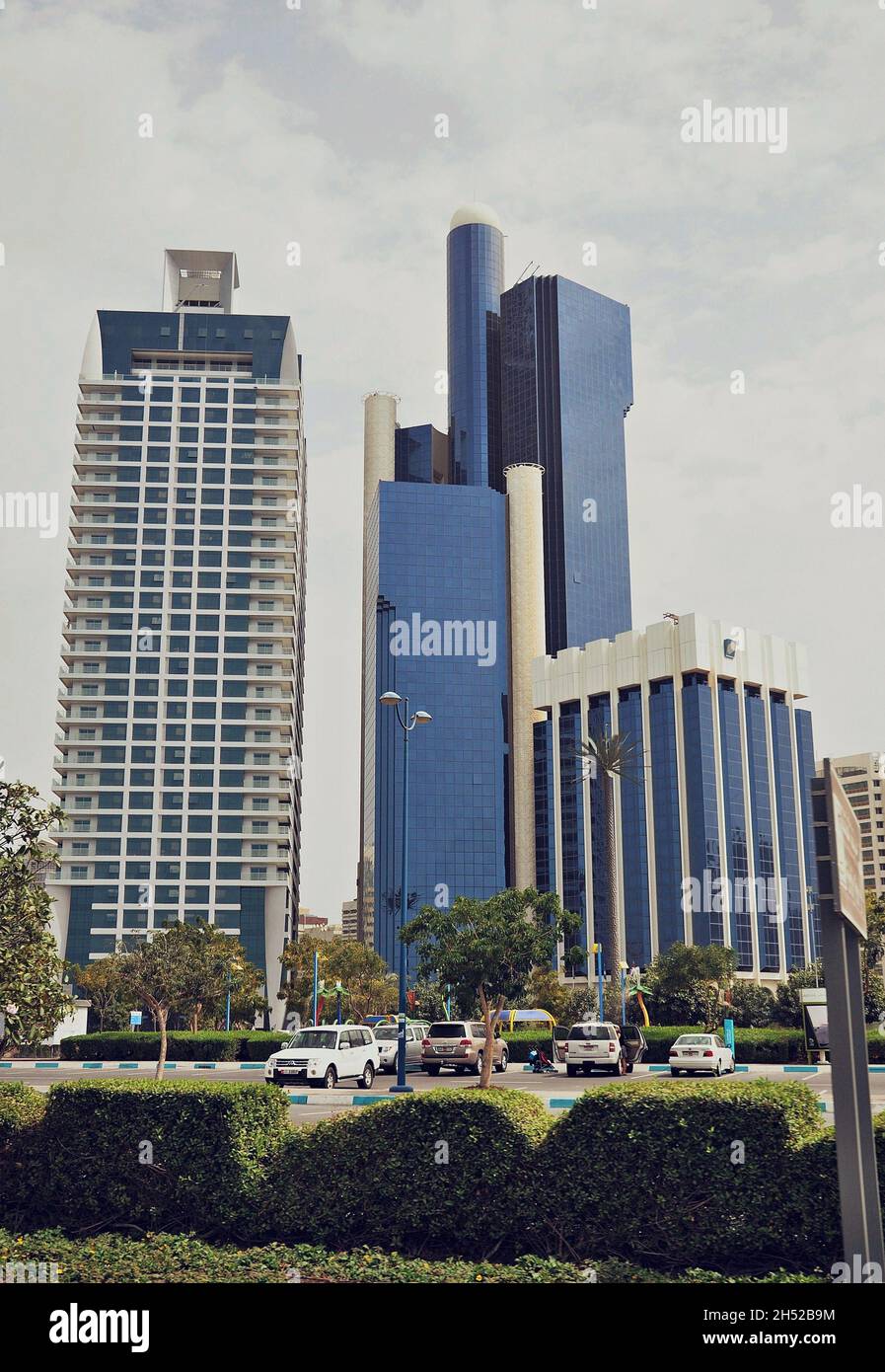 Bâtiments du centre financier d'Abu Dhabi, Émirats arabes Unis Banque D'Images