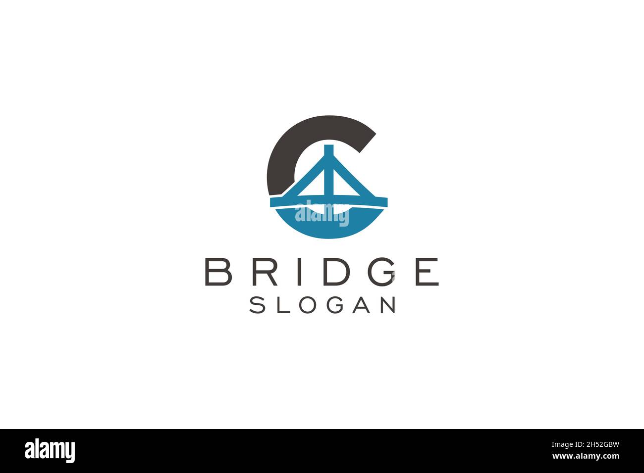 Lettre initiale C Bridge logo icône Vector logo Illustration de Vecteur
