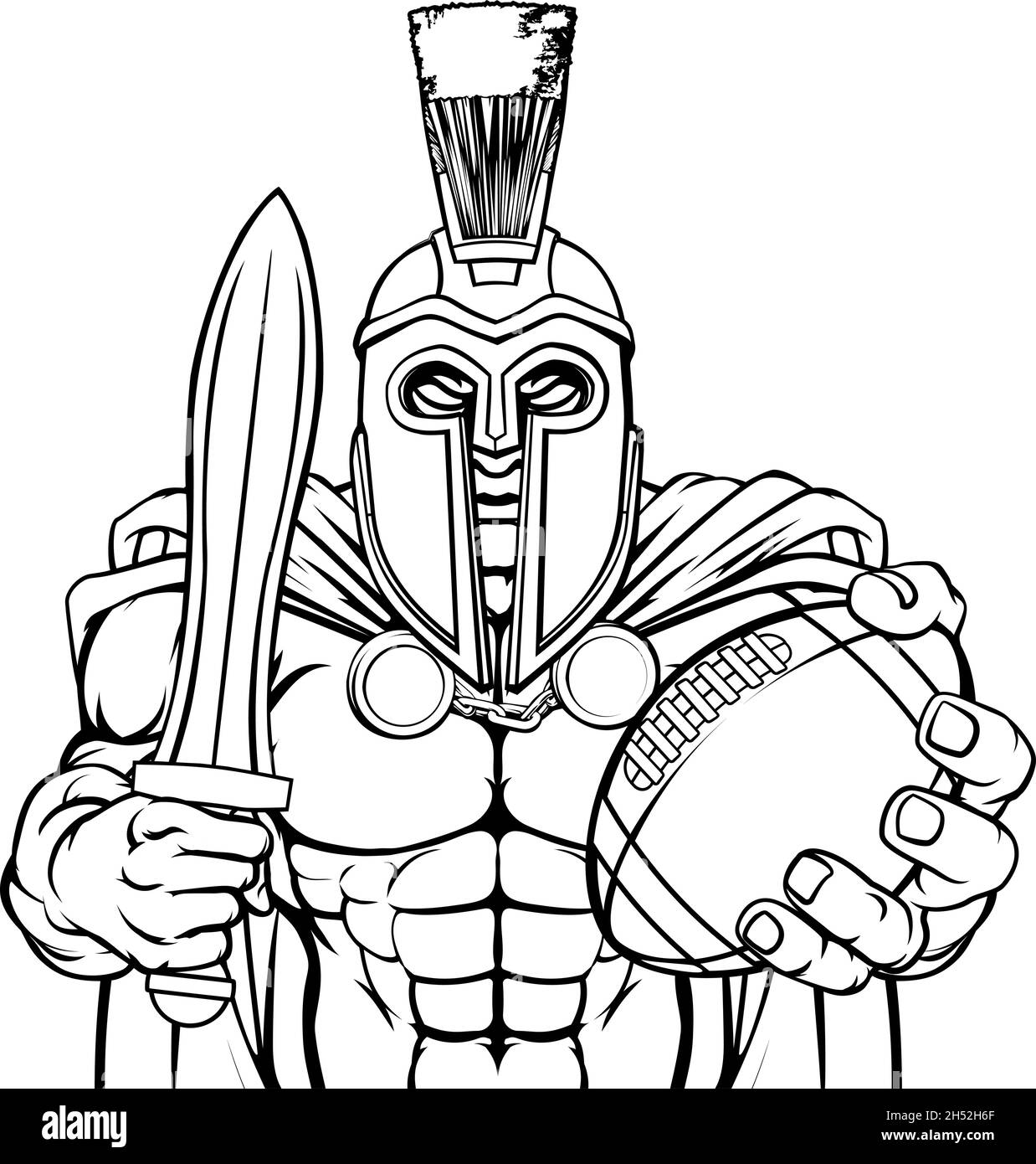 Trojan Spartan Sports Football Américain Mascot Illustration de Vecteur