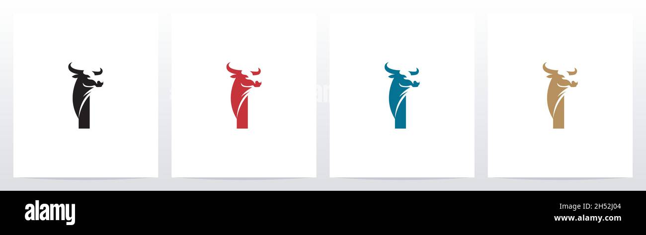 Buffalo Head sur lettre logo Design I Illustration de Vecteur