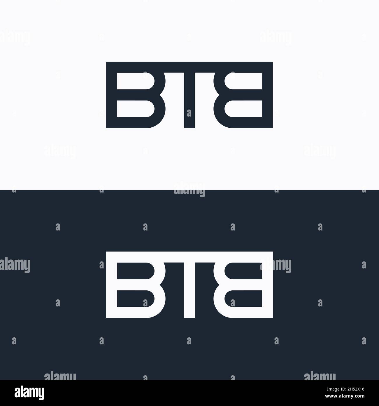 Lettre initiale logo BTB design Vector Illustration de Vecteur