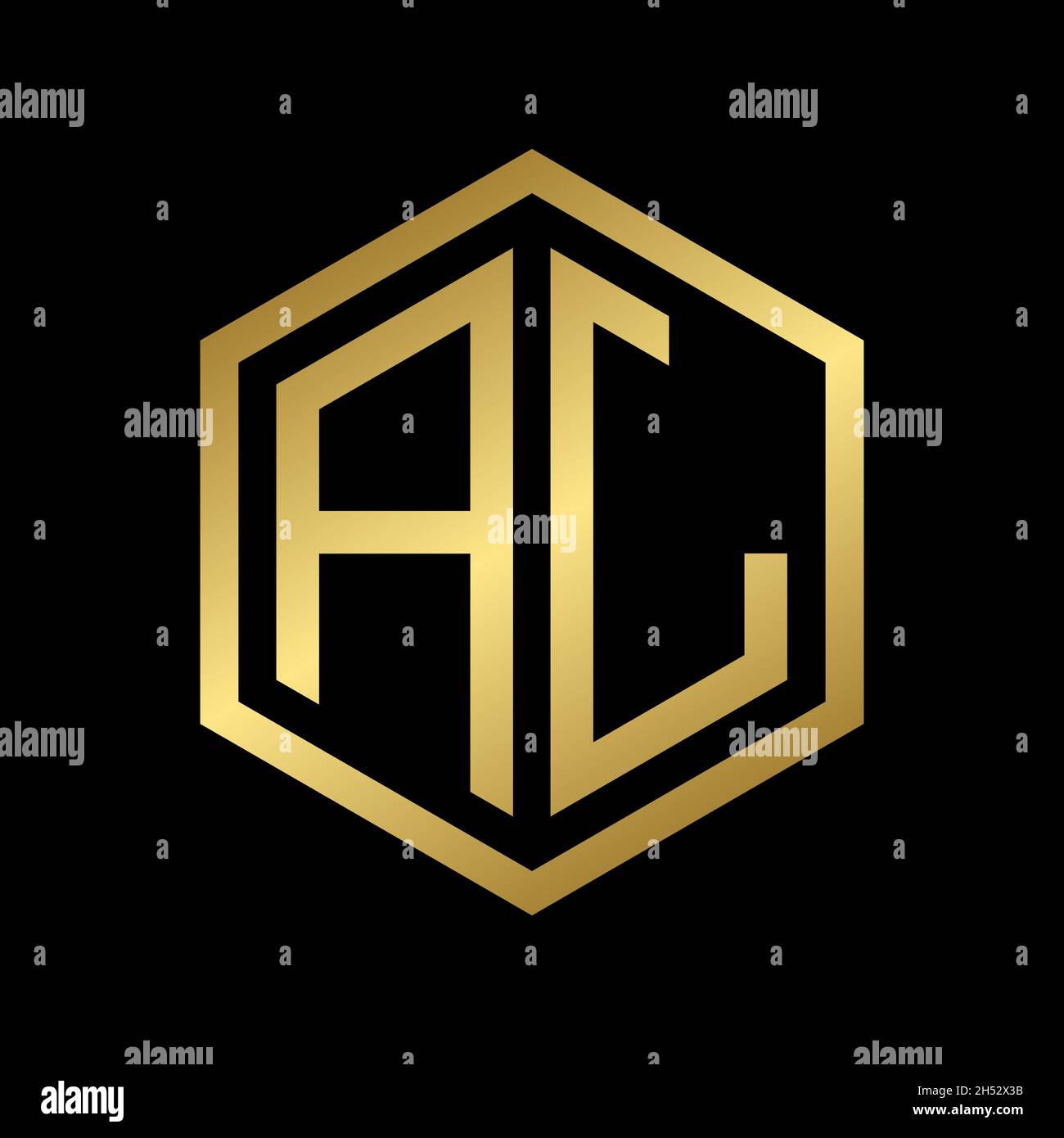 golden lettre initiale AJ logo hexagonal design vecteur Illustration de Vecteur