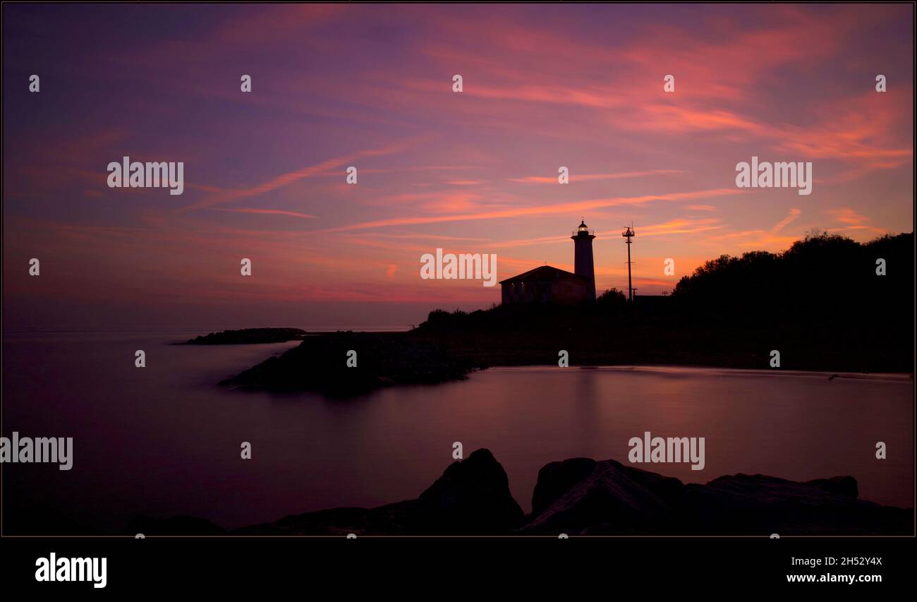 Phare de Bibione Italie Banque D'Images