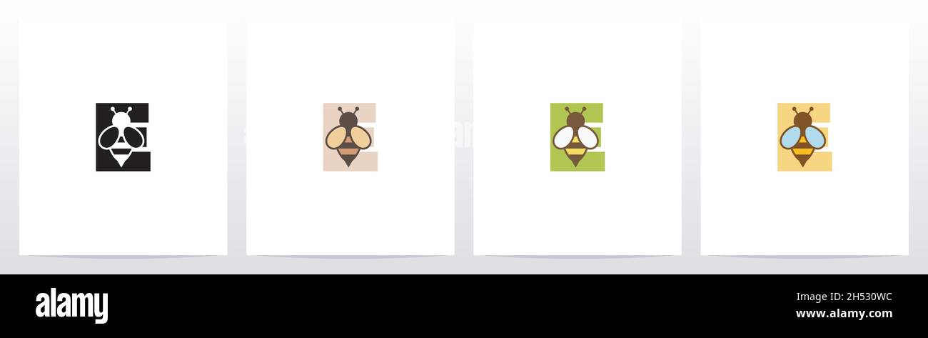 Logo Bee on Letter Design E Illustration de Vecteur