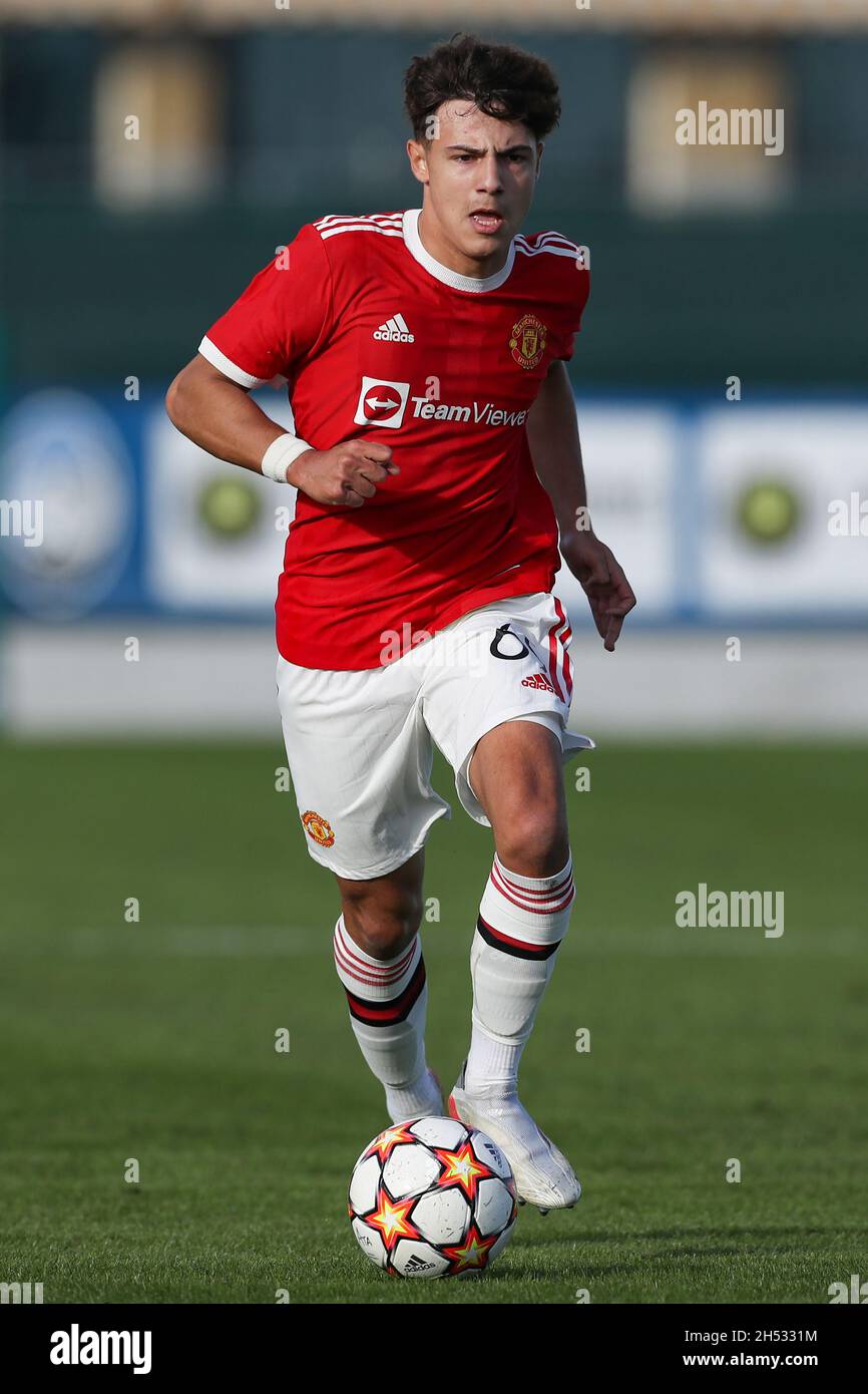 Bergame, Italie, 2 novembre 2021.Marc Jurado de Manchester United lors du match de l'UEFA Youth League au Centro Sportivo Bortolotti, Bergame.Le crédit photo devrait se lire: Jonathan Moscrop / Sportimage Banque D'Images