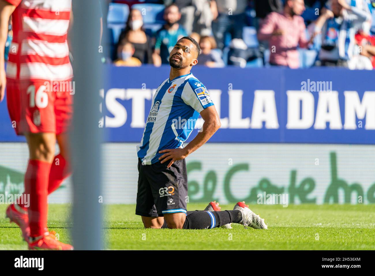 Barcelone, Espagne.06e novembre 2021.ESPAGNE-FOOTBALL-LA LIGA SANTANDER-RCD ESPANYOL VS GRENADE CF.La Liga Santander match entre le RCD Espanyol et Grenade CF au stade RCD, el Prat, Espagne, le 6 novembre 2021.© Joan Gosa 2021 crédit : Joan Gosa Badia/Alay Live News Banque D'Images