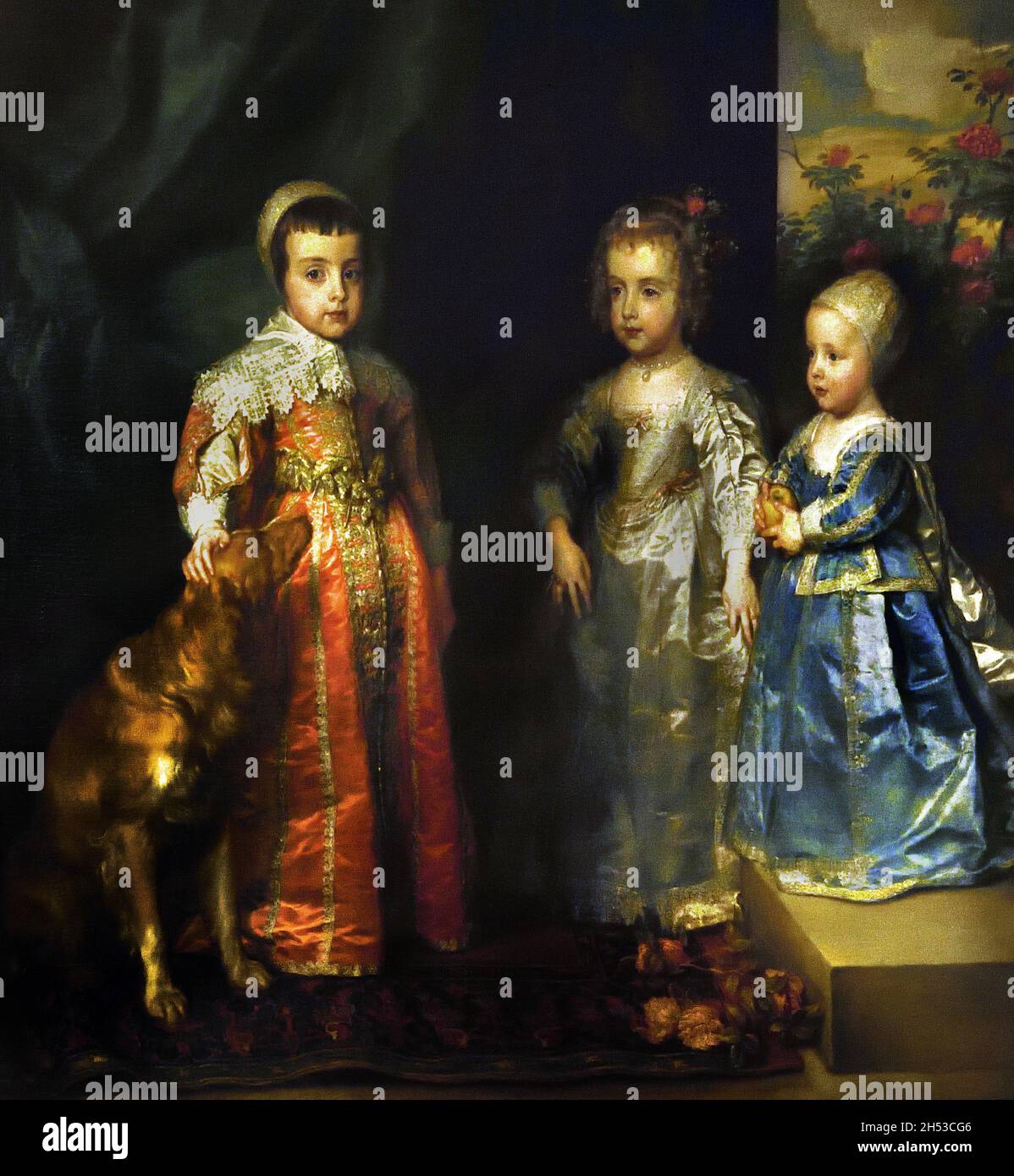 Les trois enfants les plus âgés du roi Charles Ier d'Angleterre par Anthony, Anton, Antoon, van Dyck Belge, Belgique,Flamand ( Charles I 1600 – 1649) fut roi d'Angleterre, d'Écosse et d'Irlande du 27 mars 1625 jusqu'à son exécution en 1649. ) Banque D'Images