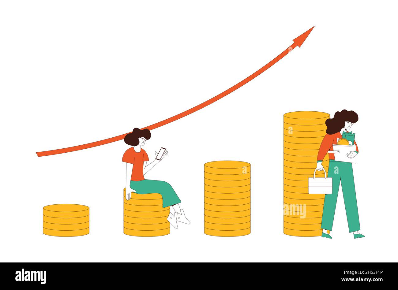 Inflation.Baisse du pouvoir d'achat.Illustration vectorielle. Illustration de Vecteur