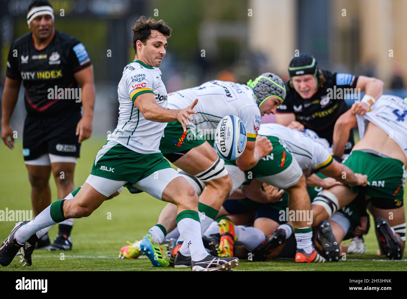 LONDRES, ROYAUME-UNI.06e novembre 2021.Ben White de Londres Irish en action lors du match de rugby Gallagher Premiership Round 8 entre Saracens et Londres Irish au stade StoneX le samedi 06 novembre 2021.LONDRES, ANGLETERRE.Credit: Taka G Wu/Alay Live News Banque D'Images