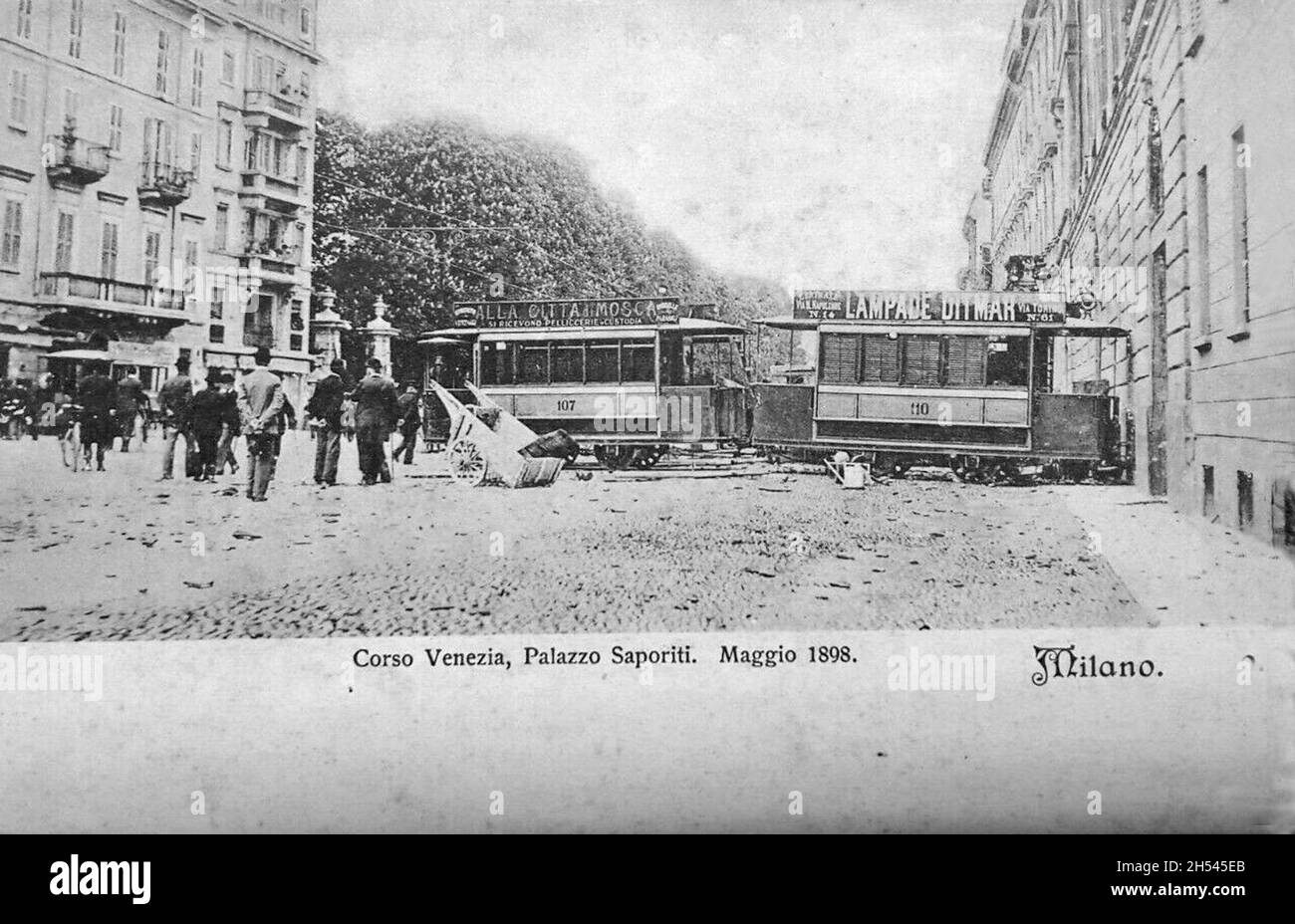 Ancienne carte postale italienne 1800 siècle Banque D'Images