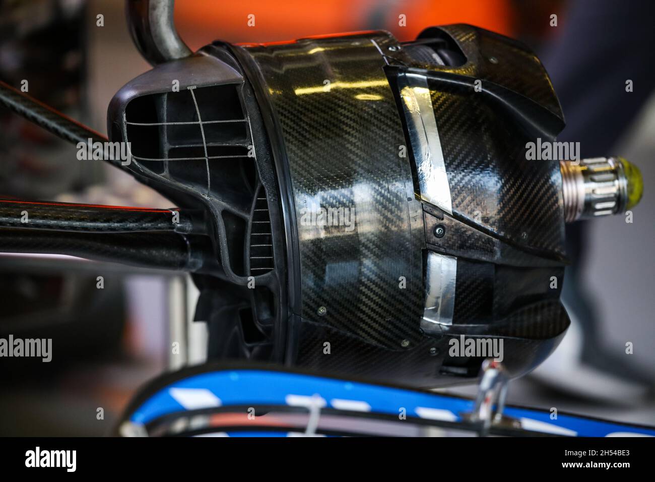Système de freinage de la McLaren MCL35M, détail mécanique pendant la Formule 1 Gran Premio de la Ciudad de Mexico 2021, Grand Prix de Mexico, 18e tour du Championnat du monde de Formule 1 2021 de la FIA du 5 au 7 novembre 2021 sur l'Autodromo Hermanos Rodriguez, à Mexico,Mexique - photo: Florent Gooden/DPPI/LiveMedia Banque D'Images